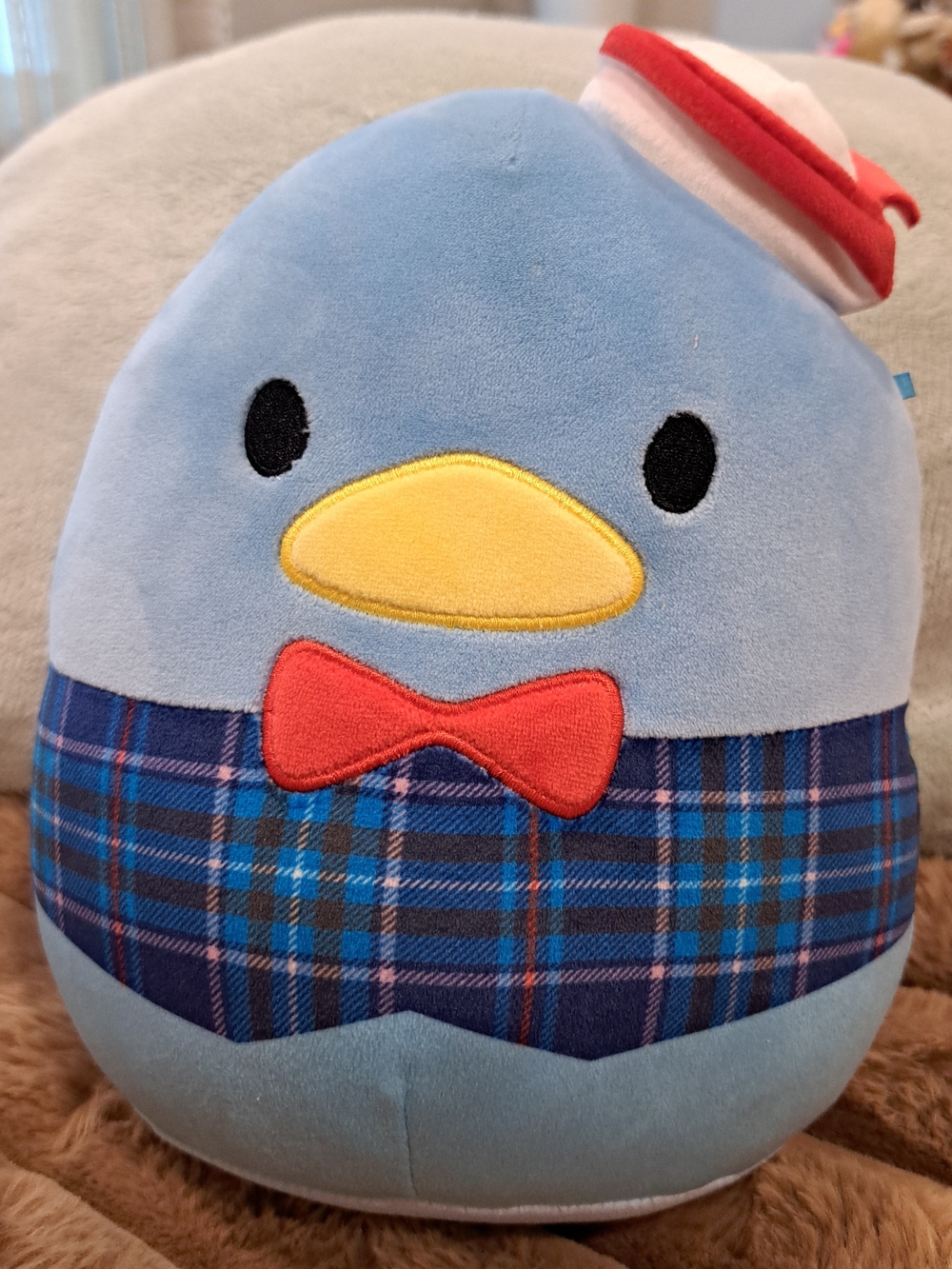 Squishmallows Tuxedo Sam Hello Kitty Sanrio Plush 8" Blue Stuffed Animal Plaid